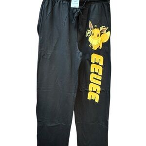 Pokemon Black Joggers with Yellow Eevee Design